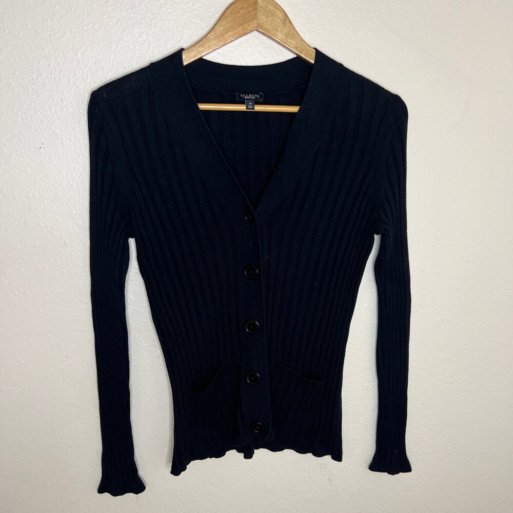 Talbots Vintage Black Long Sleeve Cardigan Medium